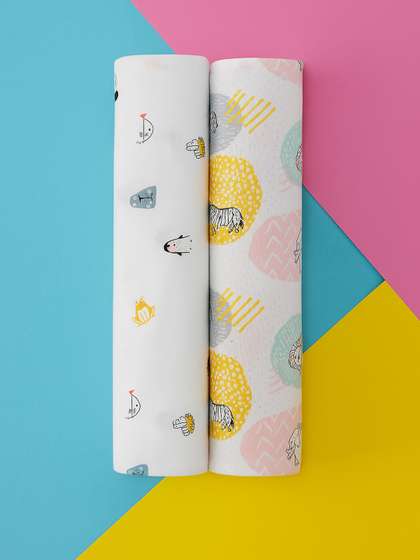 Portico Pack of 2
                    Infants Little Peaches Pure Cotton Muslin Swaddle