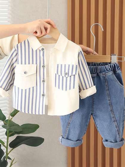 Googo Gaaga Boys Striped
                    Shirt With Trousers
