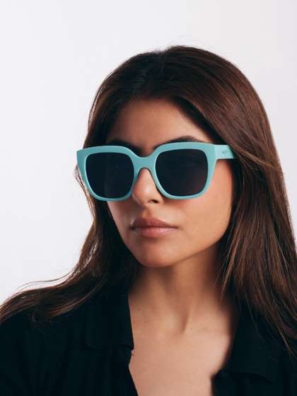 SALTY Girls Chic Aqua
                    Blue Frame Square Sunglasses SG0034-BU-GY