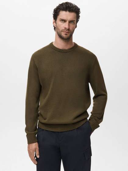 MANGO MAN Round Neck
                        Knitted Pullover