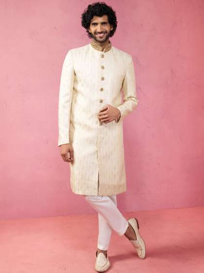 VASTRAMAY Men Self
                        Design Sherwani Set