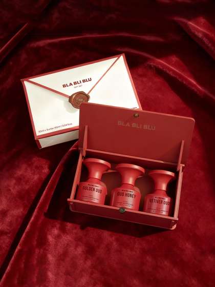 BLA BLI BLU Set Of 3
                        Oud Honey- Golden Oud & Vetiver Oud Eau De
                        Parfum- 30 ml Each