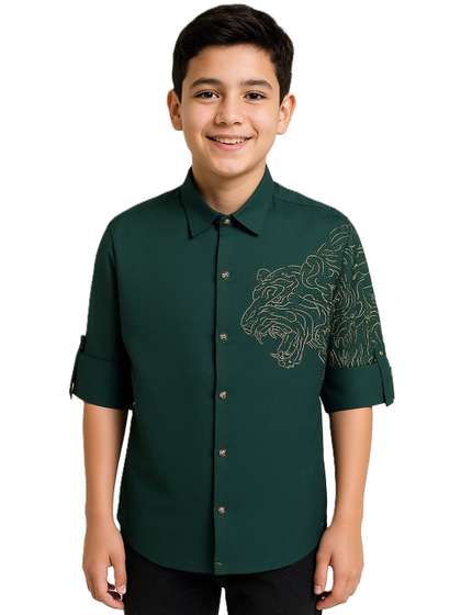 CHARCHIT Boys
                    Embroidered Casual Shirt