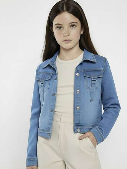 CLOTHIFY Girls Lightweight Denim Jacket