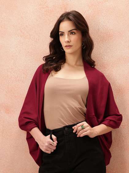 all about you
                          Collarless Front-Open Acrylic Shrug