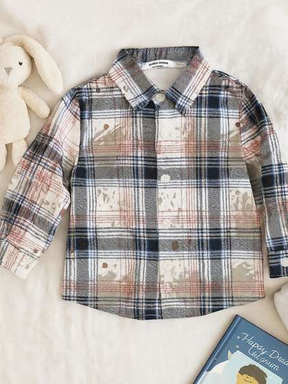 Googo Gaaga Boys Tartan
                    Checks Checked Casual Shirt