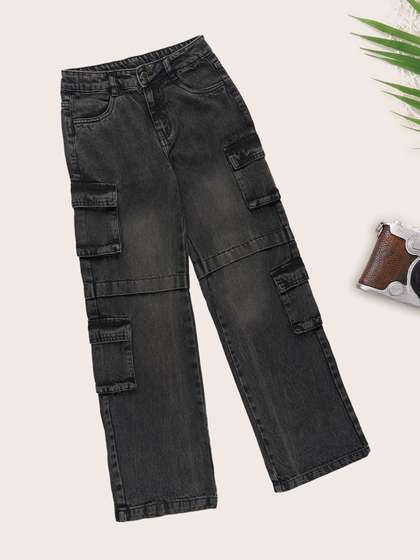 Pantaloons Junior Girls
                    Straight Fit Mid-Rise Light Fade Jeans