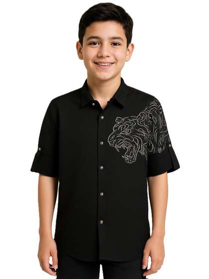 CHARCHIT Boys
                    Embroidered Casual Shirt