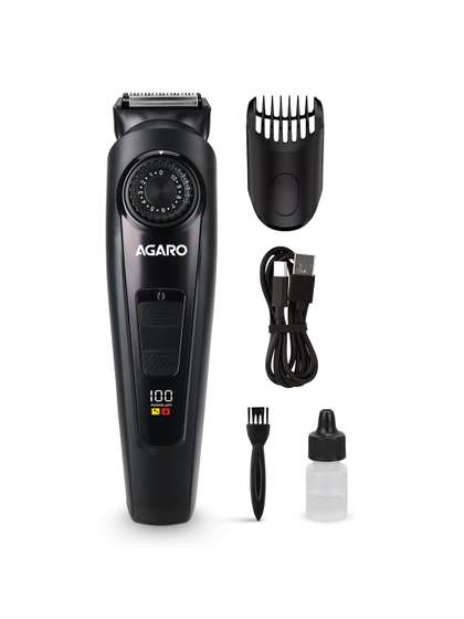 Agaro AGARO MT1122 Beard Trimmer with 10 Length Settings & Digital Display - Black