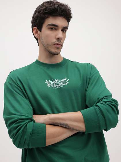 The Roadster Life
                        Co. Typography Printed Pure Cotton Pullover