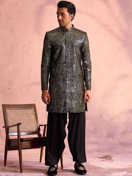 JBN Creation
                        Embroidered Mandarin Collar Sherwani