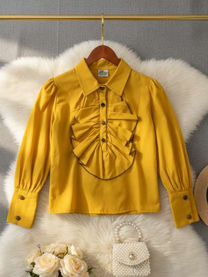 Cutiekins Girls Ruffles
                    Shirt Style Top