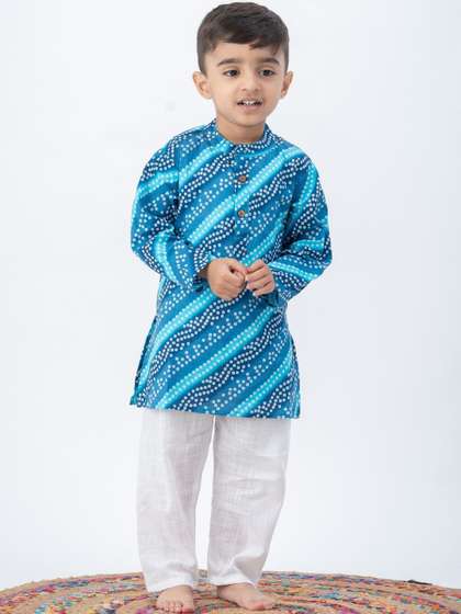 Peekaaboo Kids Boys
                    Ethnic Motifs Printed Regular Pure Cotton Kurta with
                    Pyjamas