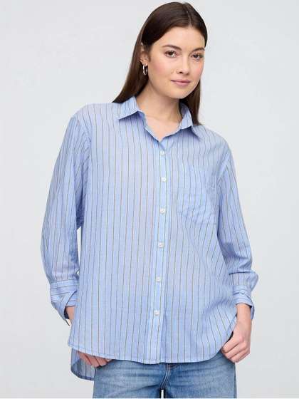 GAP Striped Spread Collar Shirt