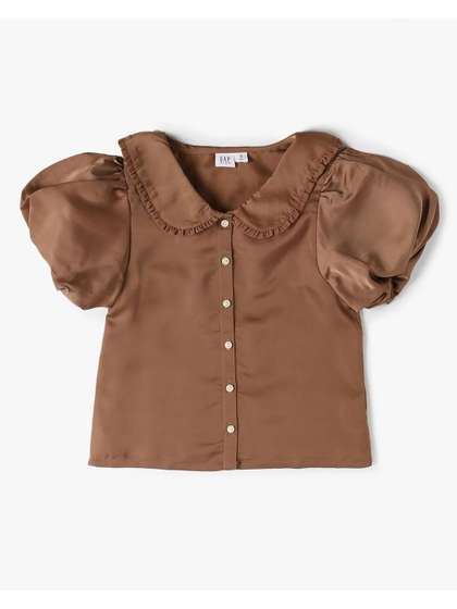 GAP Girls Puff Sleeve
                    Relaxed Fit Shirt Style Top
