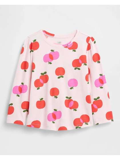 GAP Girls Conversational
                    Print Pure Cotton Round Neck Top
