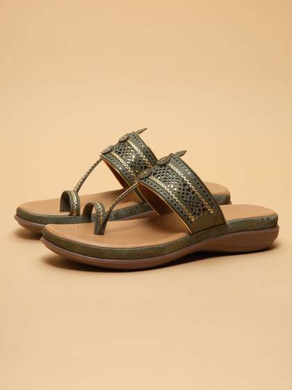 ERIDANI Women
                        Embellished One Toe Flats