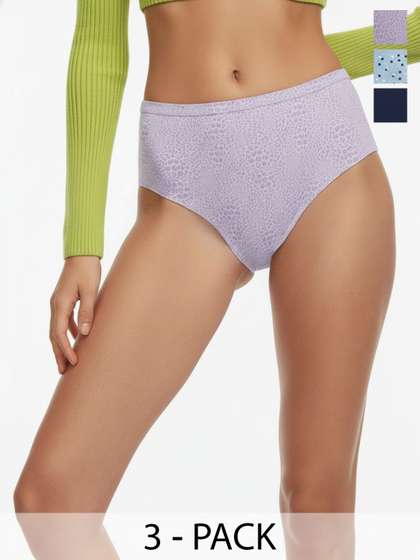 DressBerry Women Set
                        of 3 Printed Hipster Briefs