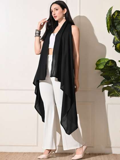 Sangria Women Open
                        Front Sleeveless Long Shrug