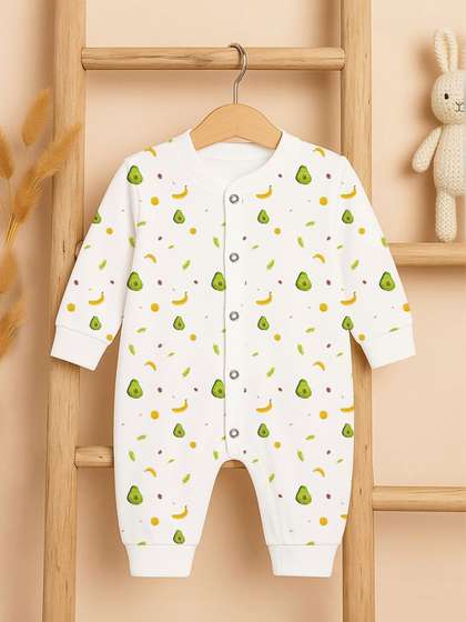 Moms Home Infant Printed
                    Round Neck Rompers