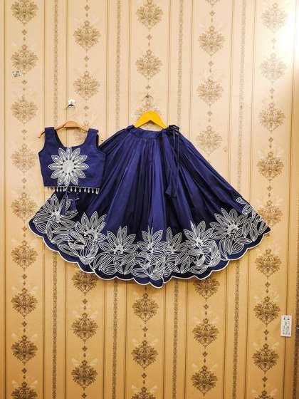 Sangria Girls
                    Embroidered Round Neck Flared Lehenga With Choli