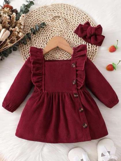 Sangria Girls Ribbed Fit
                    & Flared Dress