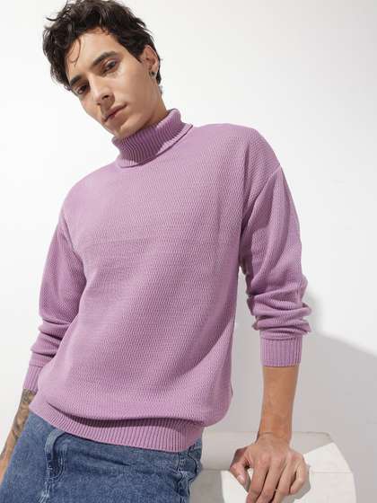 The Roadster Life
                        Co. Self Design Textured Turtle Neck Knitted
                        Sweater