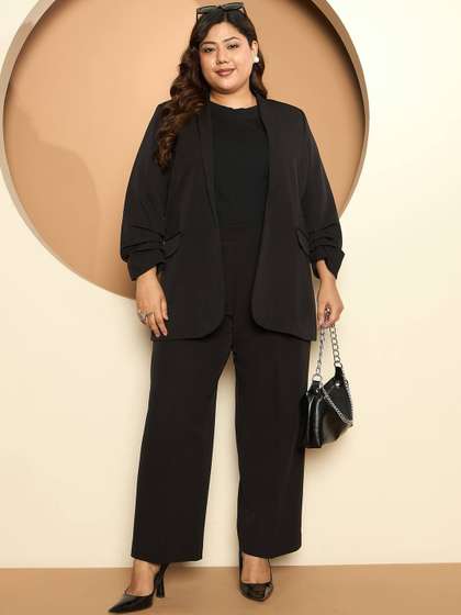 SALT ATTIRE Women
                        Front Open Blazer with Pockets