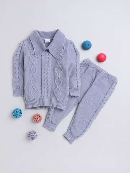 Little Angels Boys
                      Cable Knit Woollen Full Sleeves Pullover Sweaters
                      with Pant