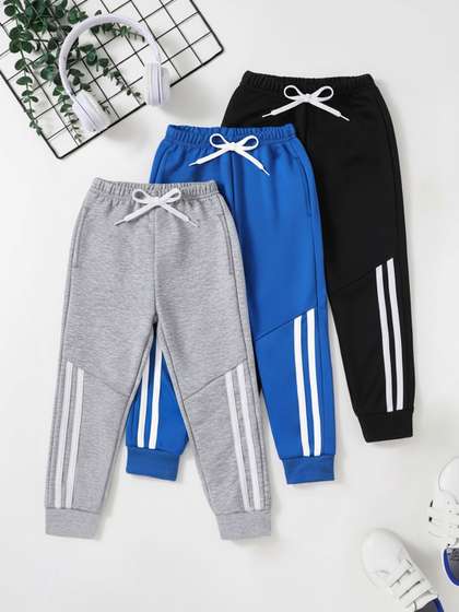 YK X Trampoline Kids
                    Pack Of 3 Cotton Relaxed-Fit Mid-Rise Track Pants
