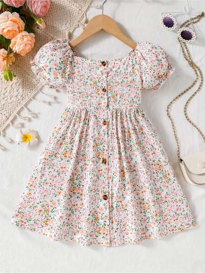 Sangria Girls Printed
                    Fit & Flared Dress