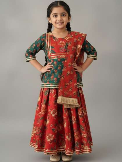 Baal Leela Girls Printed
                    Ready to Wear Lehenga & Blouse With Dupatta
