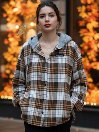 HERE&NOW Women
                        Checked Tailored Jacket