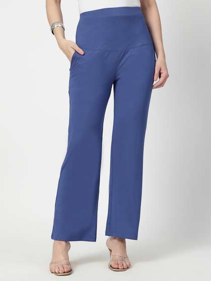 House Of Zelena
                        Women Flared High-Rise Maternity Trousers
