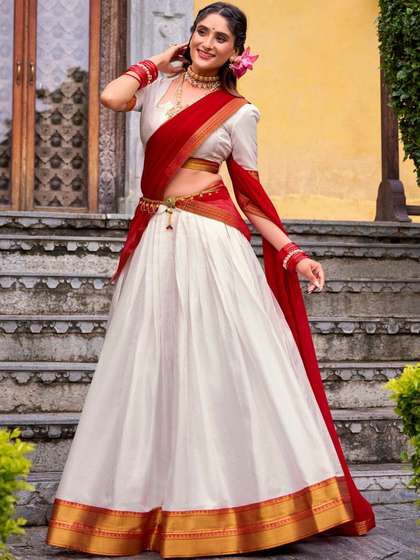 LOOKNBOOK ART Ready
                        to Wear Lehenga & Unstitched Blouse With
                        Dupatta