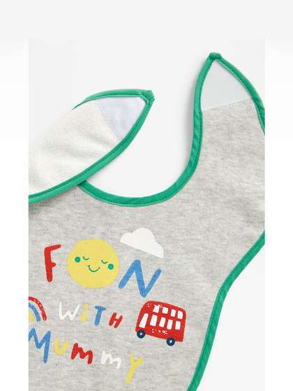 mothercare Infants Kids
                    Pack Of 3 Transport Dribbler Printed Bibs