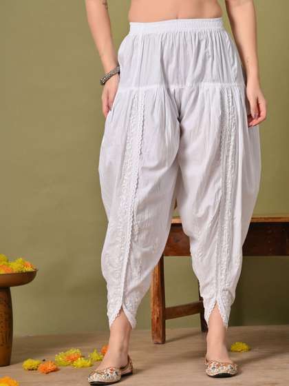 Label Aja Chikankari
                        Women Embroidered Handloom Ethnic Palazzos