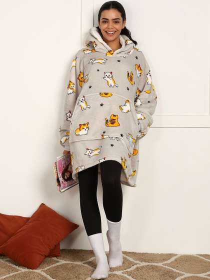 SWITCHOVER Women
                        Printed Hooded Sweatshirt