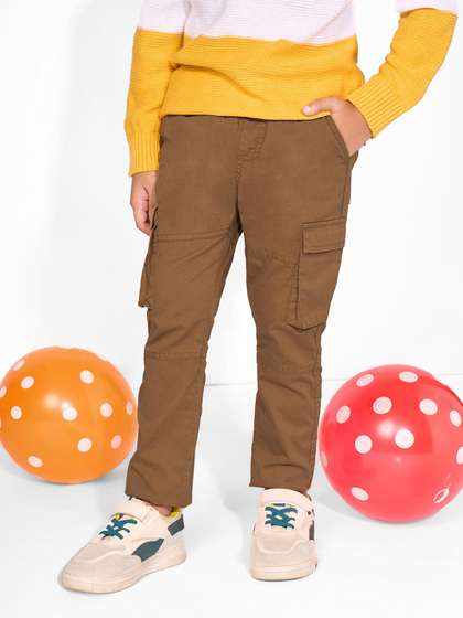 Pantaloons Junior Boys
                    Mid Rise Regular Fit Cotton Cargos Trousers