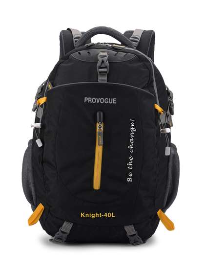Provogue Unisex
                          Black & Yellow Backpack with Hip Strap
                          & Rain Cover 31L