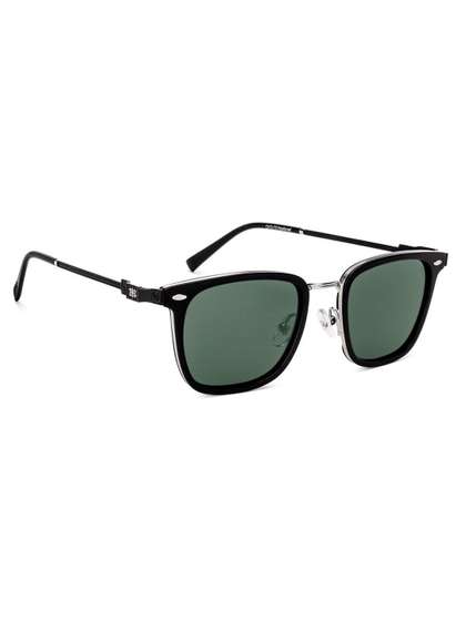 Lenskart Studio
                        Unisex Green Lens & Black Square Sunglasses
                        with