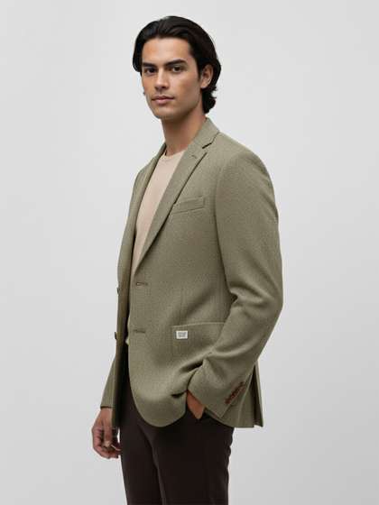 Mr Bowerbird
                          Self-Design Notched Lapel Collar
                          Single-Breasted Casual Blazer
