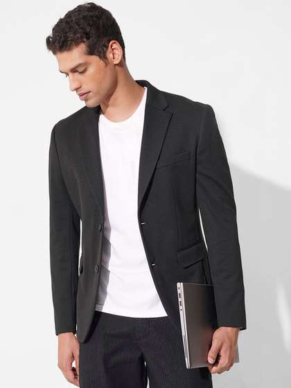 Peregrine by
                      Pantaloons Men Notched Lapel Single-Breasted Slim
                      Fit Casual Blazers
