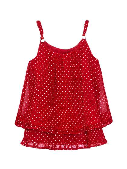 Merrigo Kidz Girls Red
                      Georgette Polka Dot Top