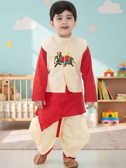 NEW GEN Boys Ethnic
                      Motifs Kurta with Dhoti Pants