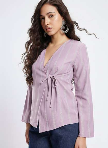 fusion by glitchez
                        Striped Tie-Up Wrap Top
