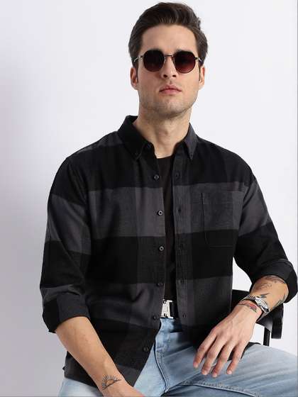 HERE&NOW Men
                        Slim Fit Buffalo Checks Checked Casual Shirt