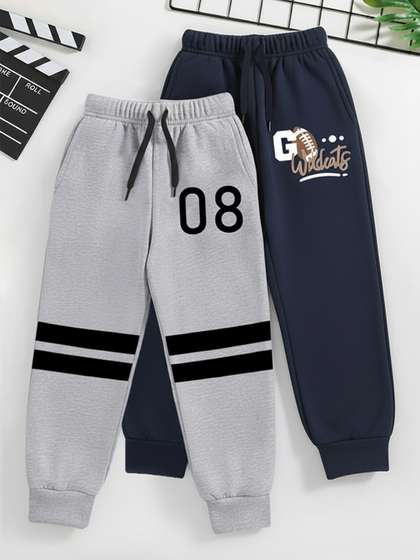 YK X Trampoline Kids
                    Pack Of 2 Printed Cotton Mid Rise Joggers