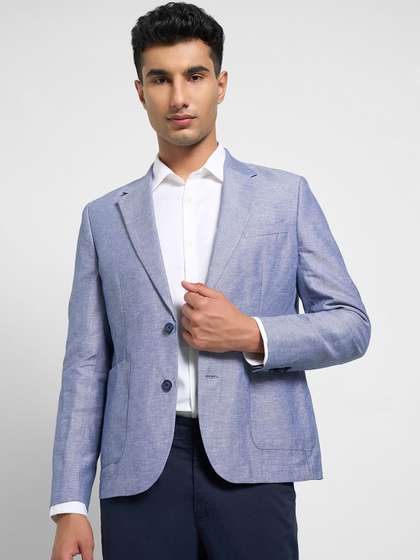 Peregrine by
                        Pantaloons Men Notched Lapel Single-Breasted
                        Slim Fit Casual Blazers
