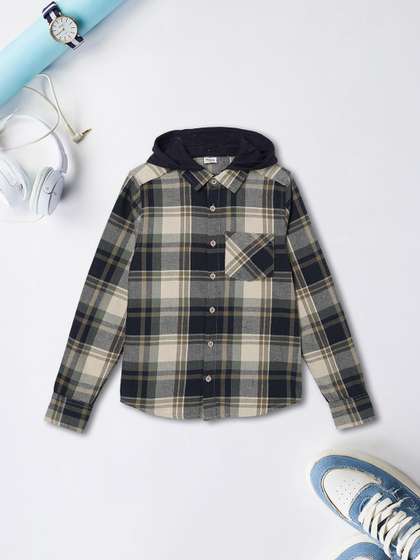 max Boys Tartan
                        Checks Checked Casual Shirt